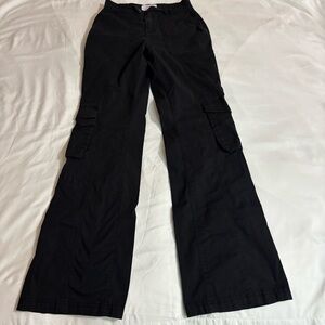 Cotton On Black Utility Cargo Pants size 2  Wide Leg